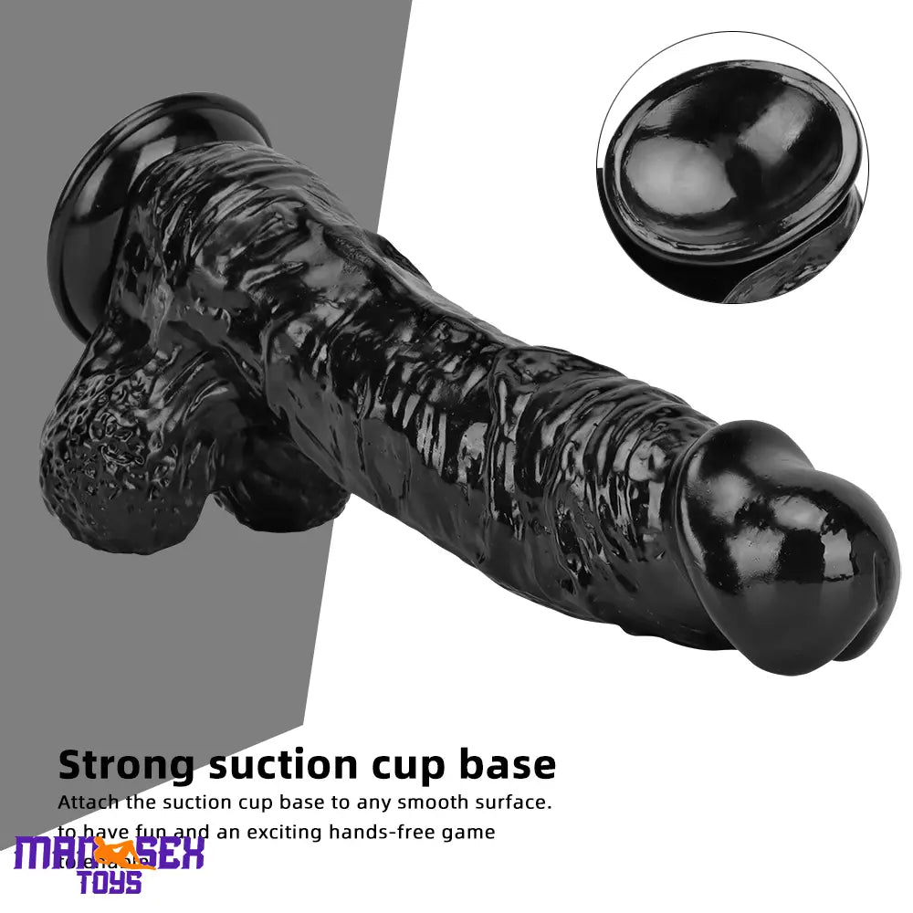 12.2in Super Big Thick Realistic Black Dildo BDSM Sex Toy Suction Cup Base