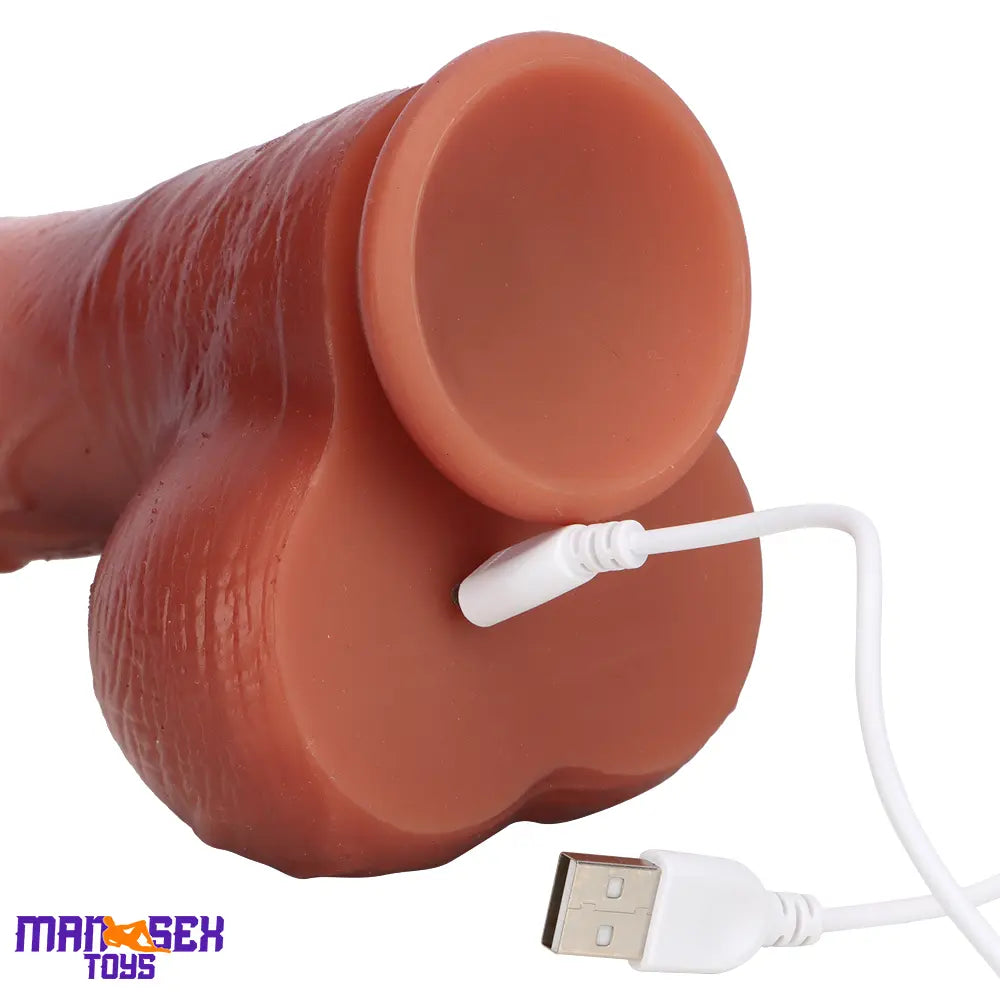 9.05in Real Remote Electric Auto Heating Thrusting Vibrating Electric Dildo