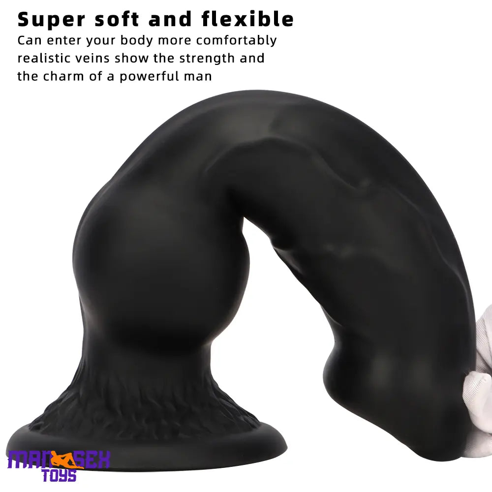 7.28in 7.48in 9.64in 10.62in 13in Big Black Silicone Dog Cock Male Dildo