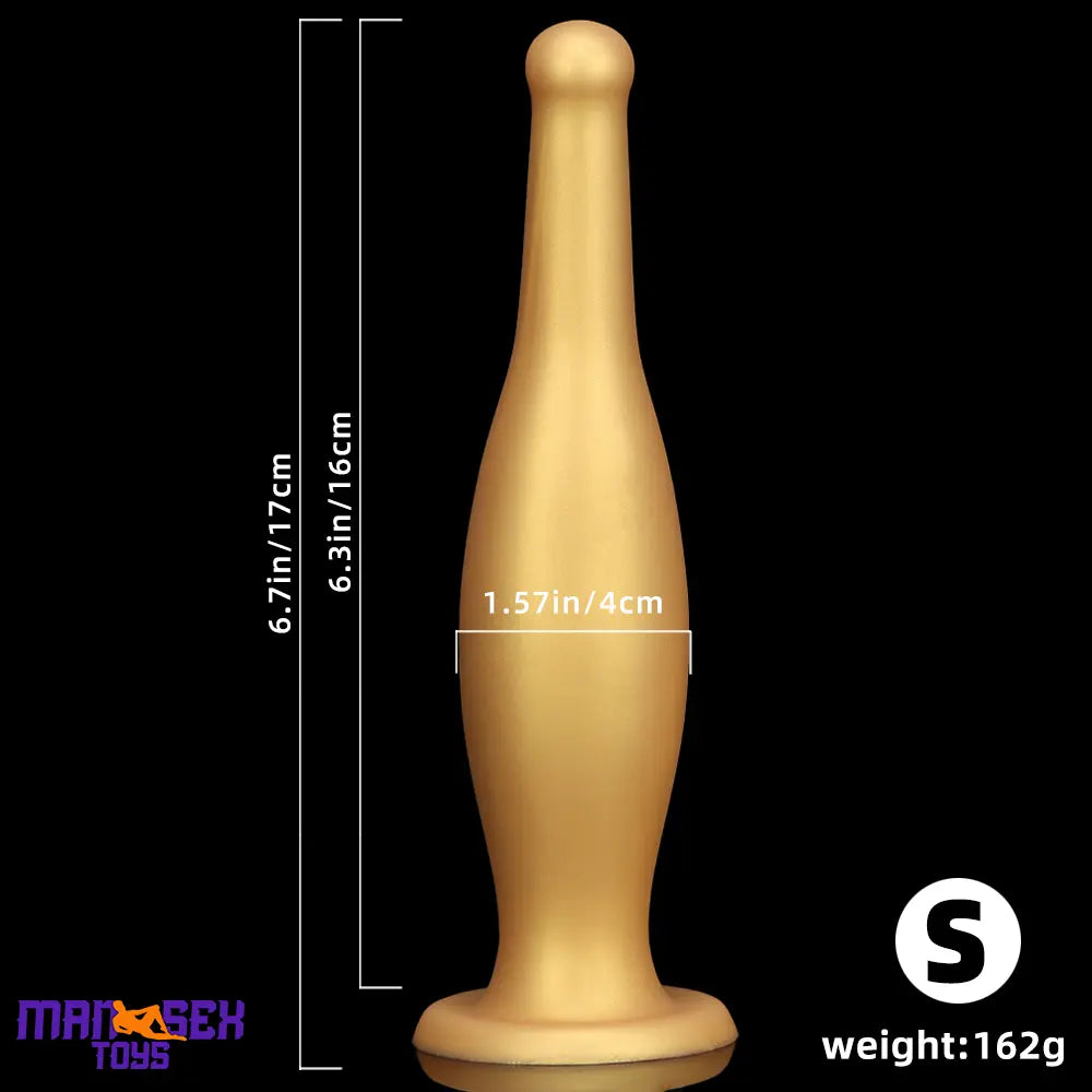6.7in 11.41in Gold Beer Bottle Silicone Soft Big Anal Vaginal Butt Plug Dildo