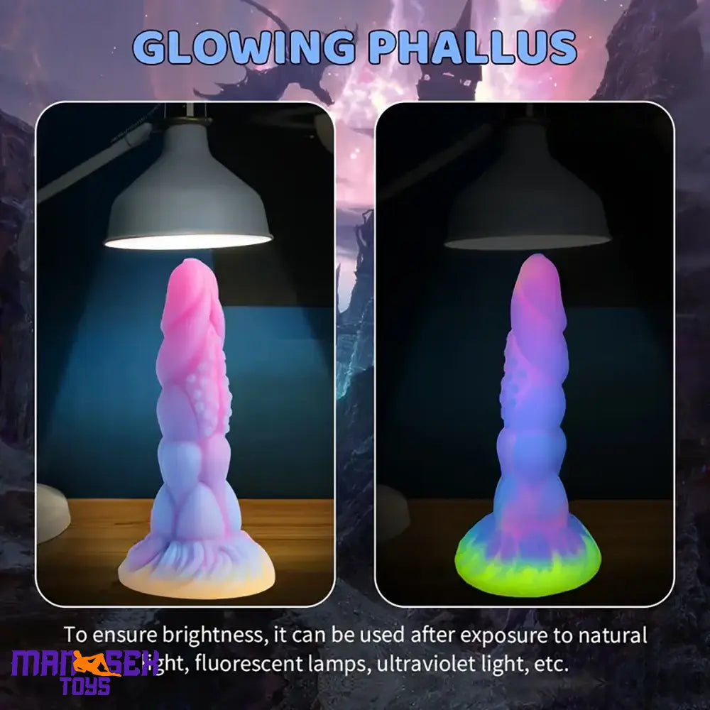 8.14in Flexible Silicone Soft Big Dildo Luminous Monster Durable Sex Toy