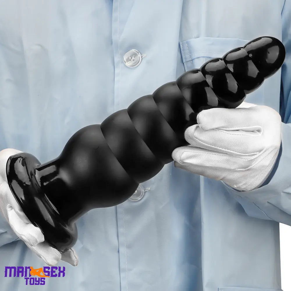 10.63in Realistic Big Silicone Black Dildo Butt Plug For Clit Cock Expansion