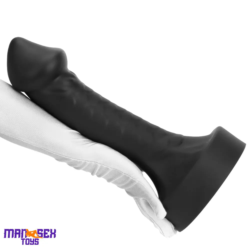 10.63in 12.6in 13.77in Silicone Big Soft Curved Black Dildo Mushroom Head