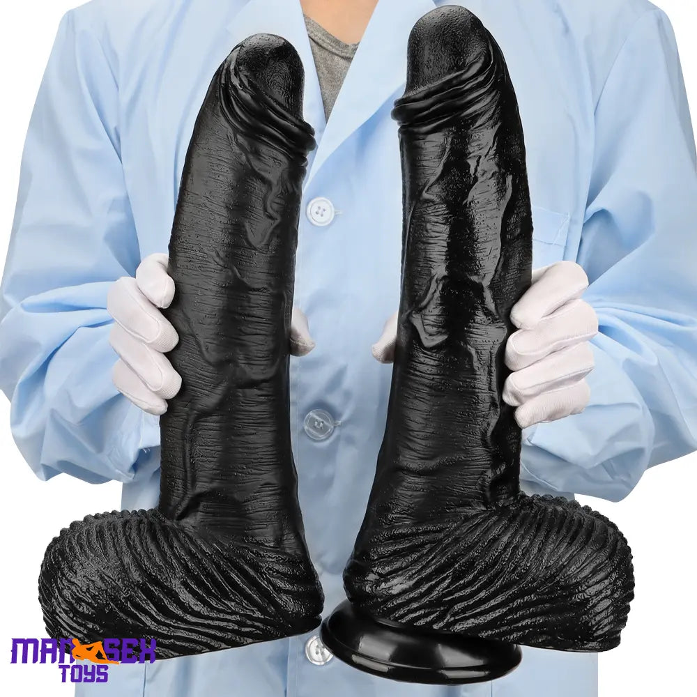 12.6in 14.17in Super Large Long Thick Black Real Anal Dildo For Adult Cock