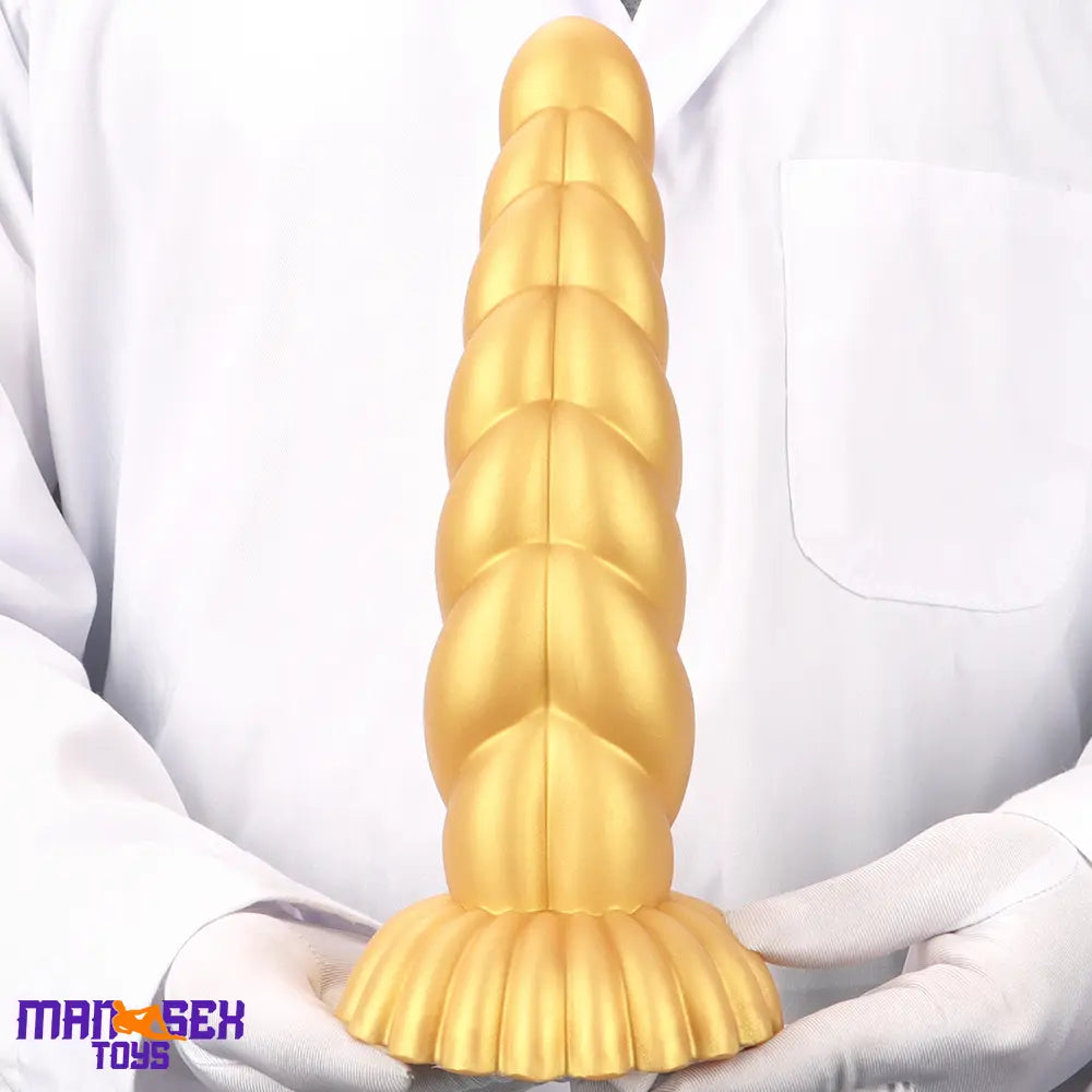 5.51in 7.87in 10.23in Gold Silicone Soft Fantasy Dildo For Anal Orgasm Cock