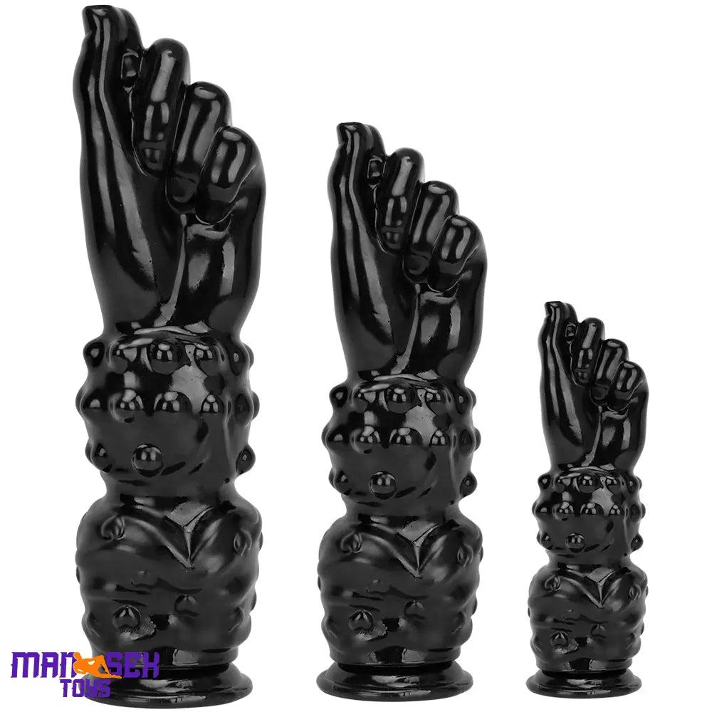 7.67in 11.41in 14in Large Thick Black Hands Fist Dildo For Anal Wide Sex