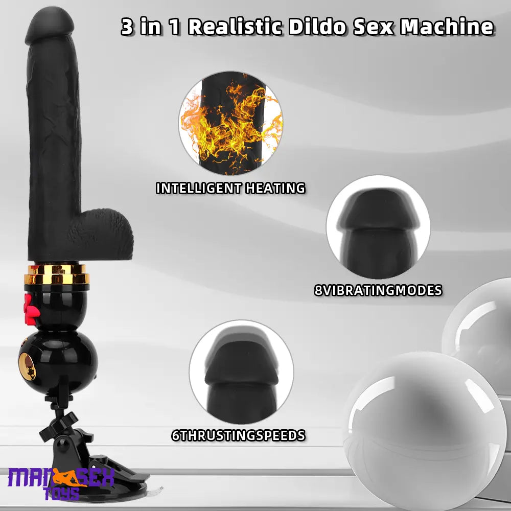 7.87in Cat Heating Thrusting Vibrating Automatic Dildo Gun Fucking Machine
