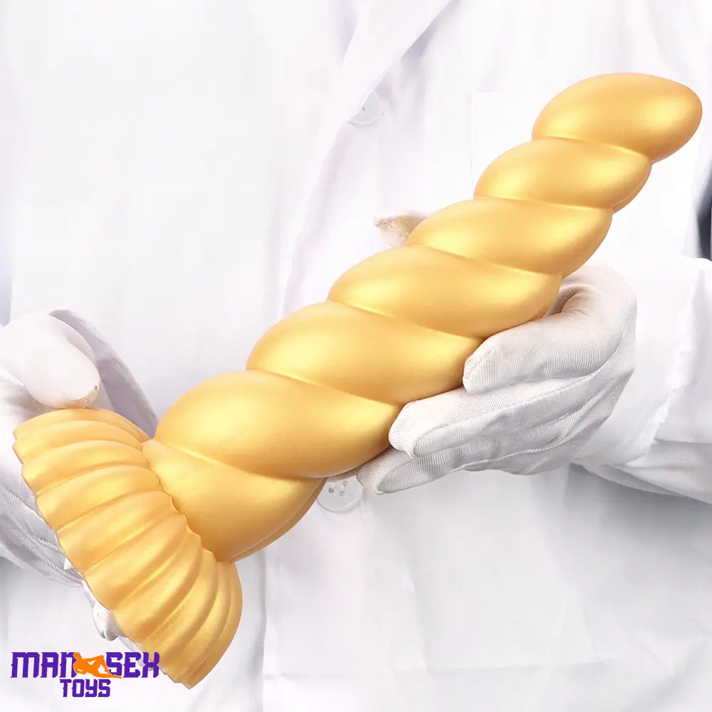 5.51in 7.87in 10.23in Gold Silicone Soft Fantasy Dildo For Anal Orgasm Cock