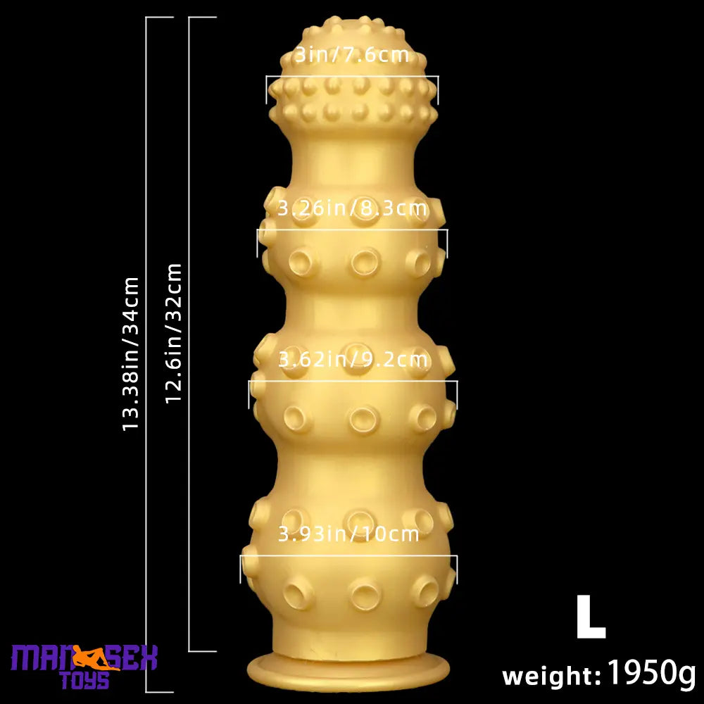 6.7in 9.84in 13.38in Gold Silicone Animal Octopus Large Cock Dildo Butt Plug