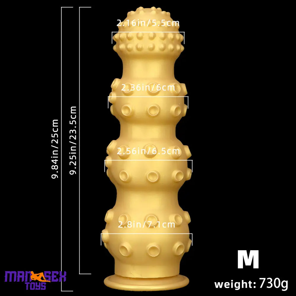 6.7in 9.84in 13.38in Gold Silicone Animal Octopus Large Cock Dildo Butt Plug