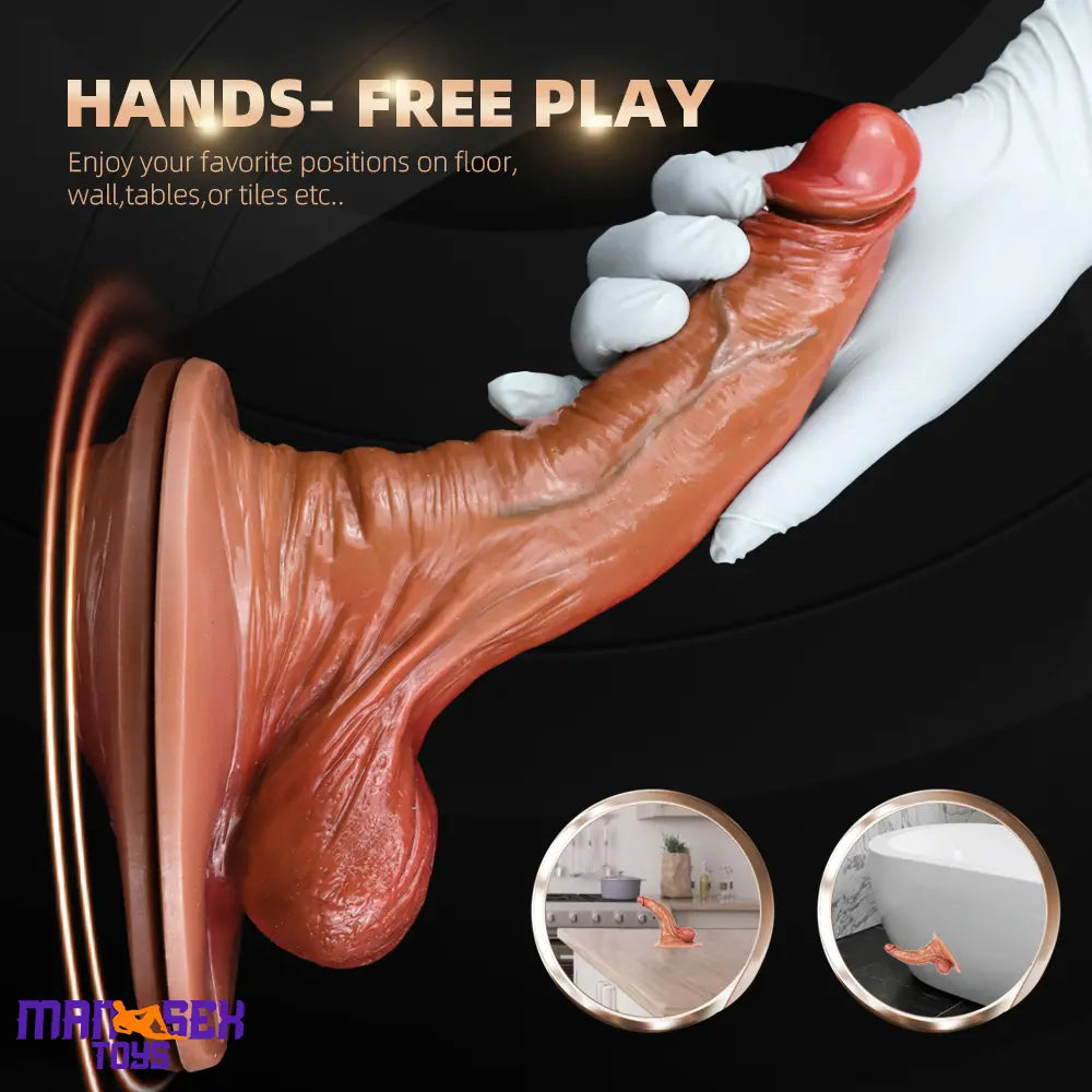 8.07in 9.25in Soft Silicone Big Real Feeling Cock Dildo With Big Sucker