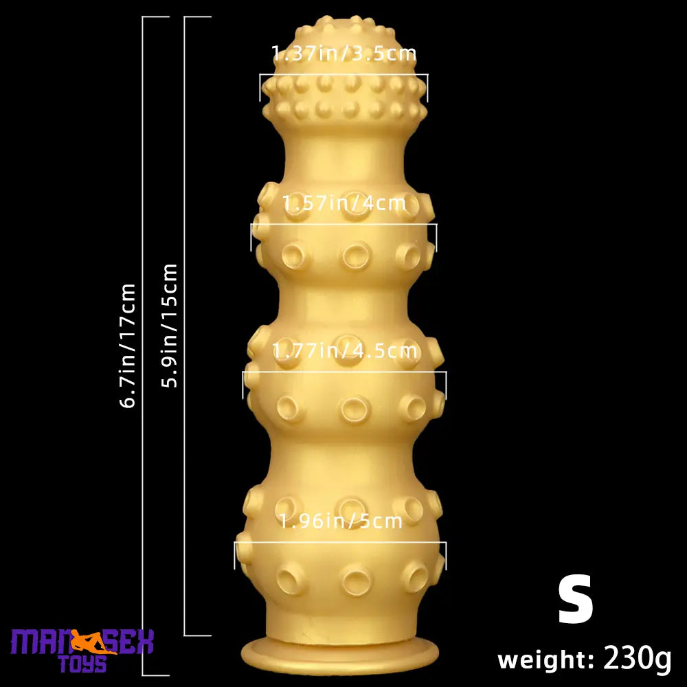 6.7in 9.84in 13.38in Gold Silicone Animal Octopus Large Cock Dildo Butt Plug