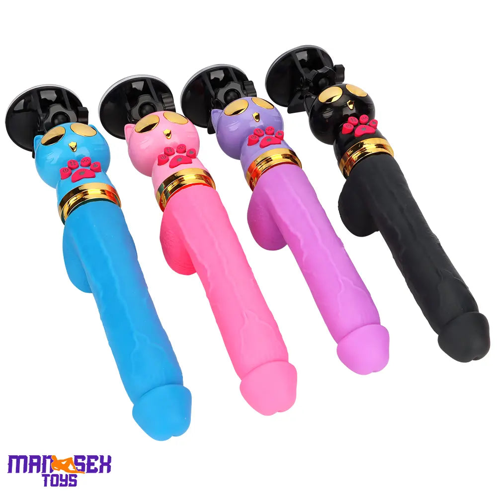 7.87in Cat Heating Thrusting Vibrating Automatic Dildo Gun Fucking Machine