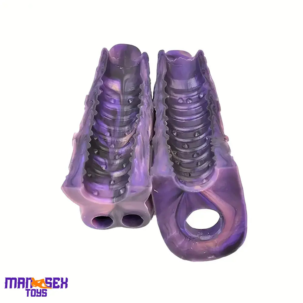 5.91in Liquid Silicone Dragon Fantasy Hollow Cock Ring Dildo Sleeve Sex Toy