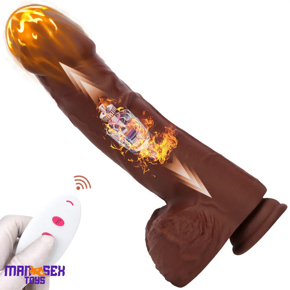 9.84in Realistic Remote Control Auto Heating Thrusting Vibrating Cock Dildo