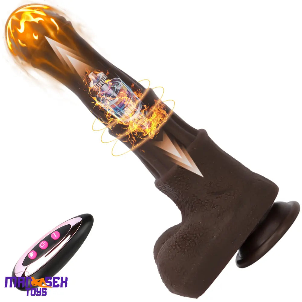 9.05in 4in1 Heating Thrusting Vibrating Rotation Remote Horse Sensory Dildo