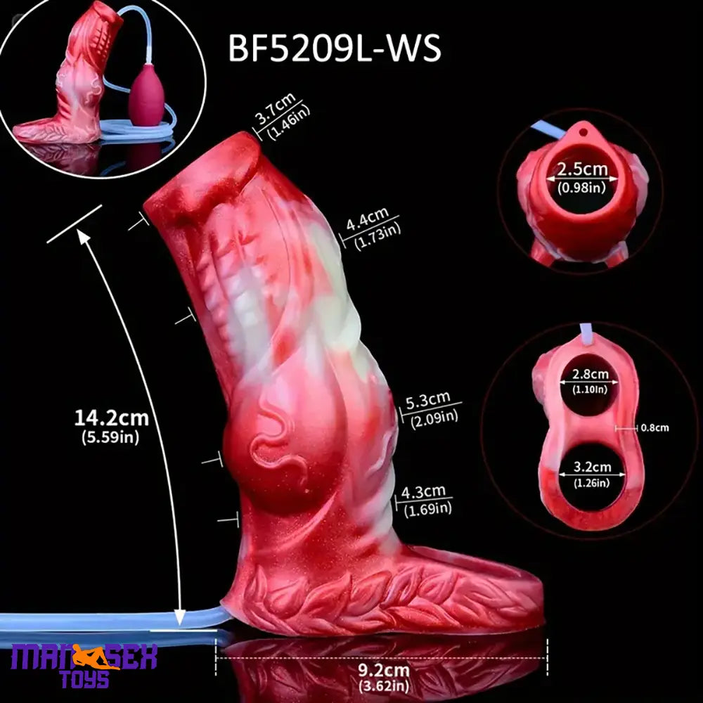 4.8in 5.59in Soft Liquid Silicone Monster Cock Ring Dildo Sleeve For Delay