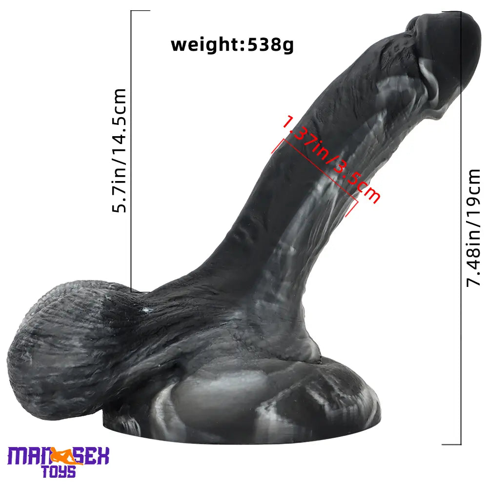 7.48in Big Suction Cup Silicone Soft Mixed Color Dildo For Sex Toy Love