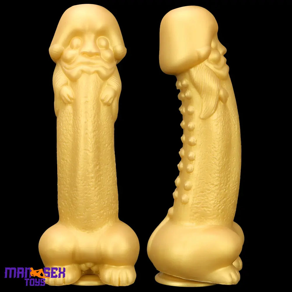11.8in Liquid Large Soft Silicone Fantasy Thick Gold Anal Spiked Clit Dildo