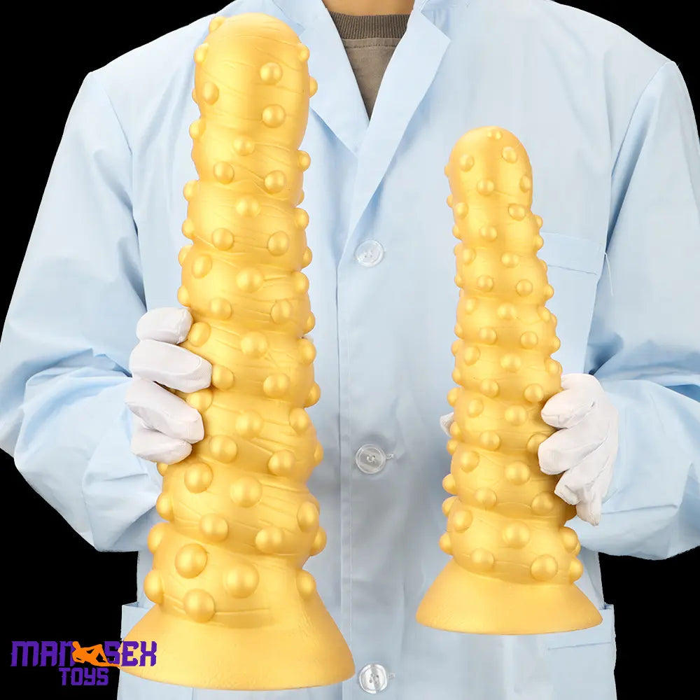 7.48in 11.02in 15in Soft Liquid Silicone Spiral Spiked Cock Big Butt Plug Dildo