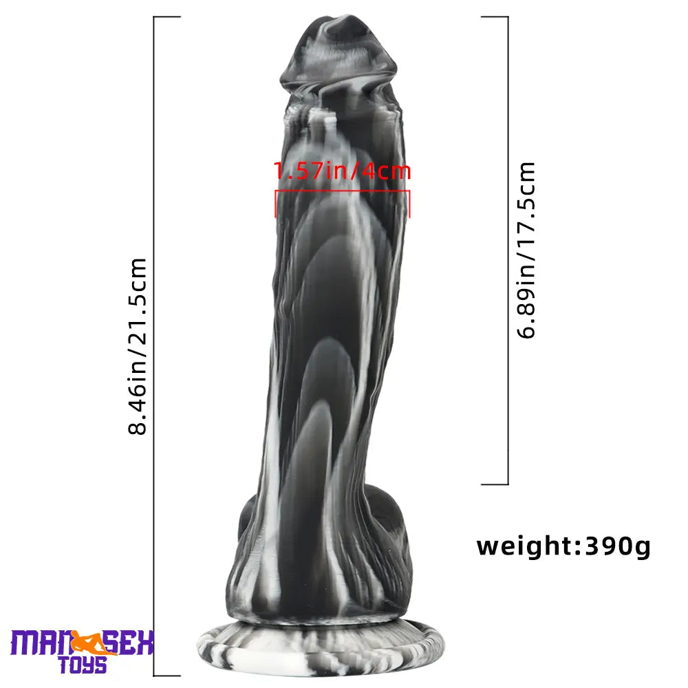8.46in Premium Silicone Soft Mixed Color Dildo For Anal Sensory Masturbation
