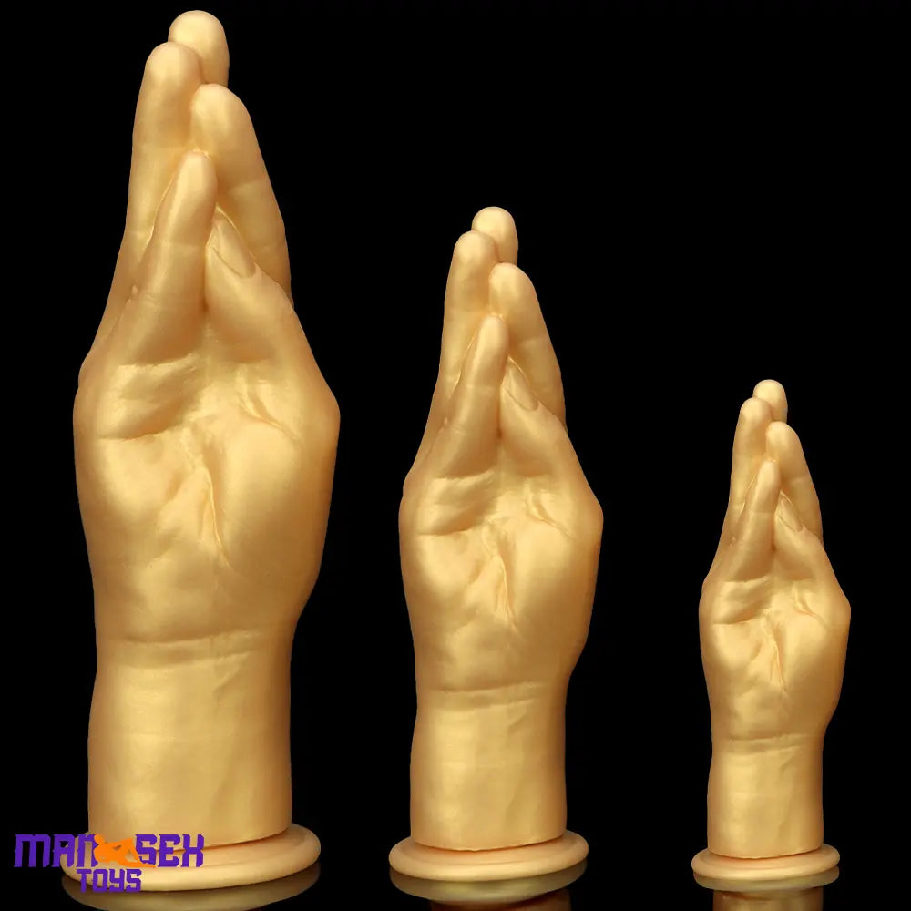 6.3in 8.66in 11.02in Gold Hands Silicone Soft Big Dildo For Fisting Cock