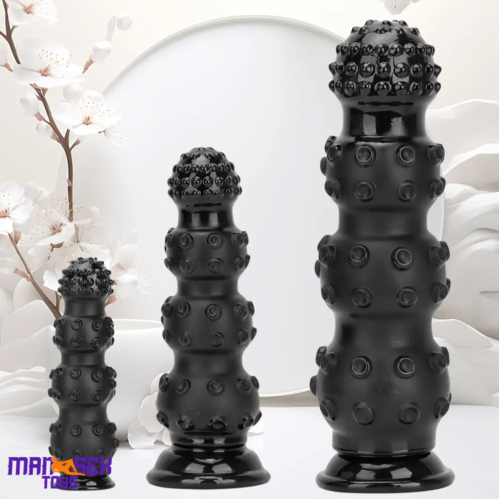 6.7in 9.84in 13.38in Super Black Animal Octopus Cock Dildo Butt Plug