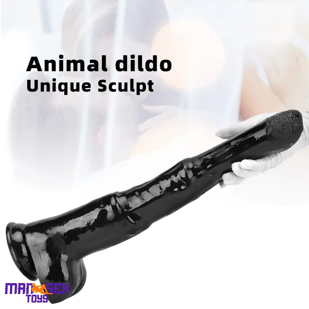 18.5in Extra Big Long Black Dildo Real BDSM Animal Horse Penis Sex Tool
