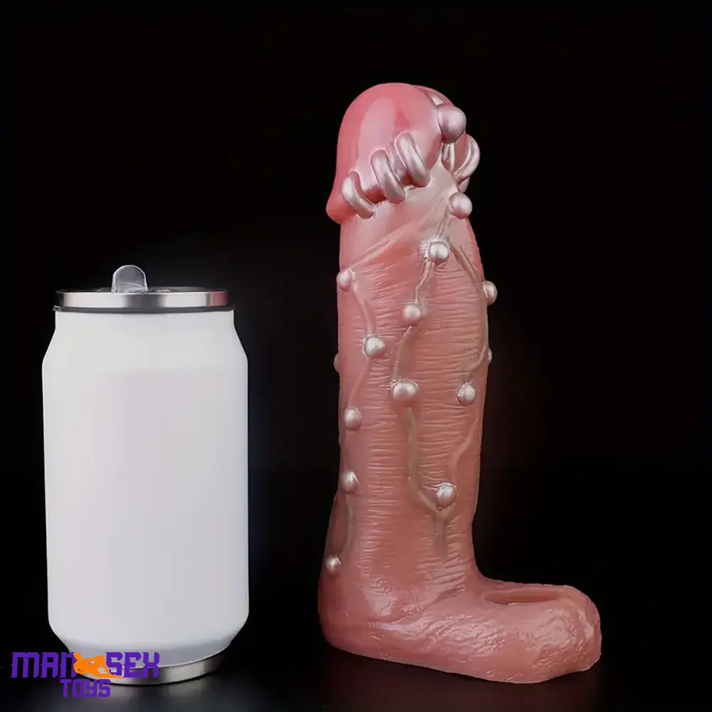 8.46in Realistic Large Silicone Soft Dildo Sleeve With Pearl Cock Sex Toy