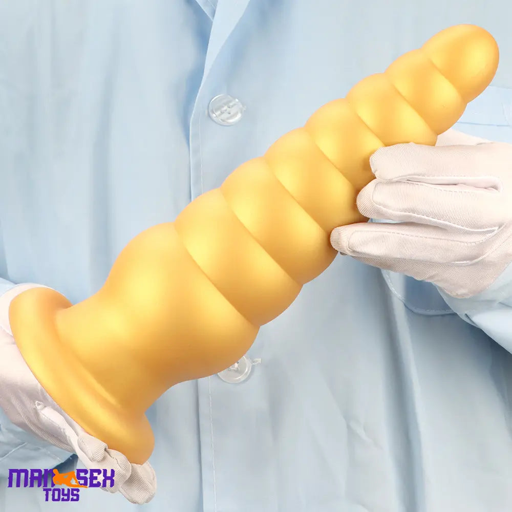 10.63in Soft Silicone Big Gold Butt Plug Dildo For Anal Expansion Orgasm