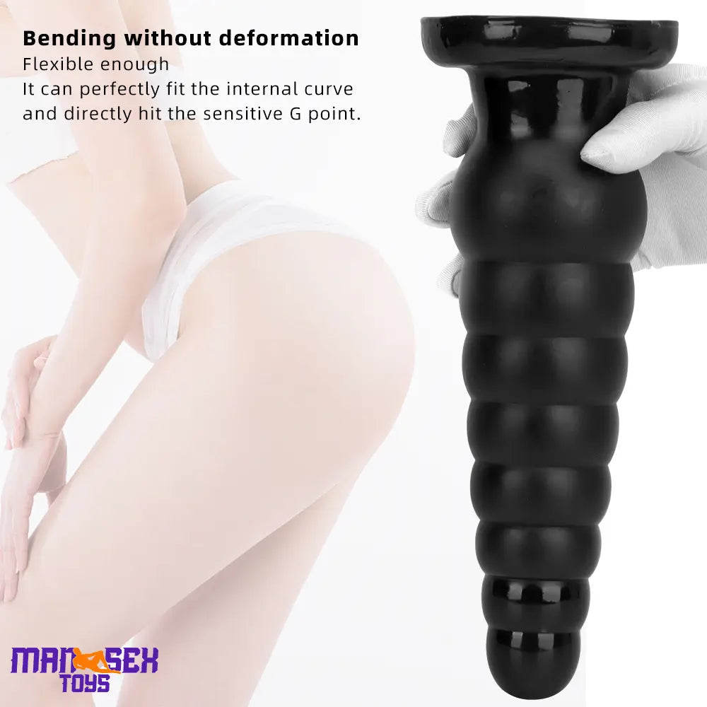 10.63in Realistic Big Silicone Black Dildo Butt Plug For Clit Cock Expansion