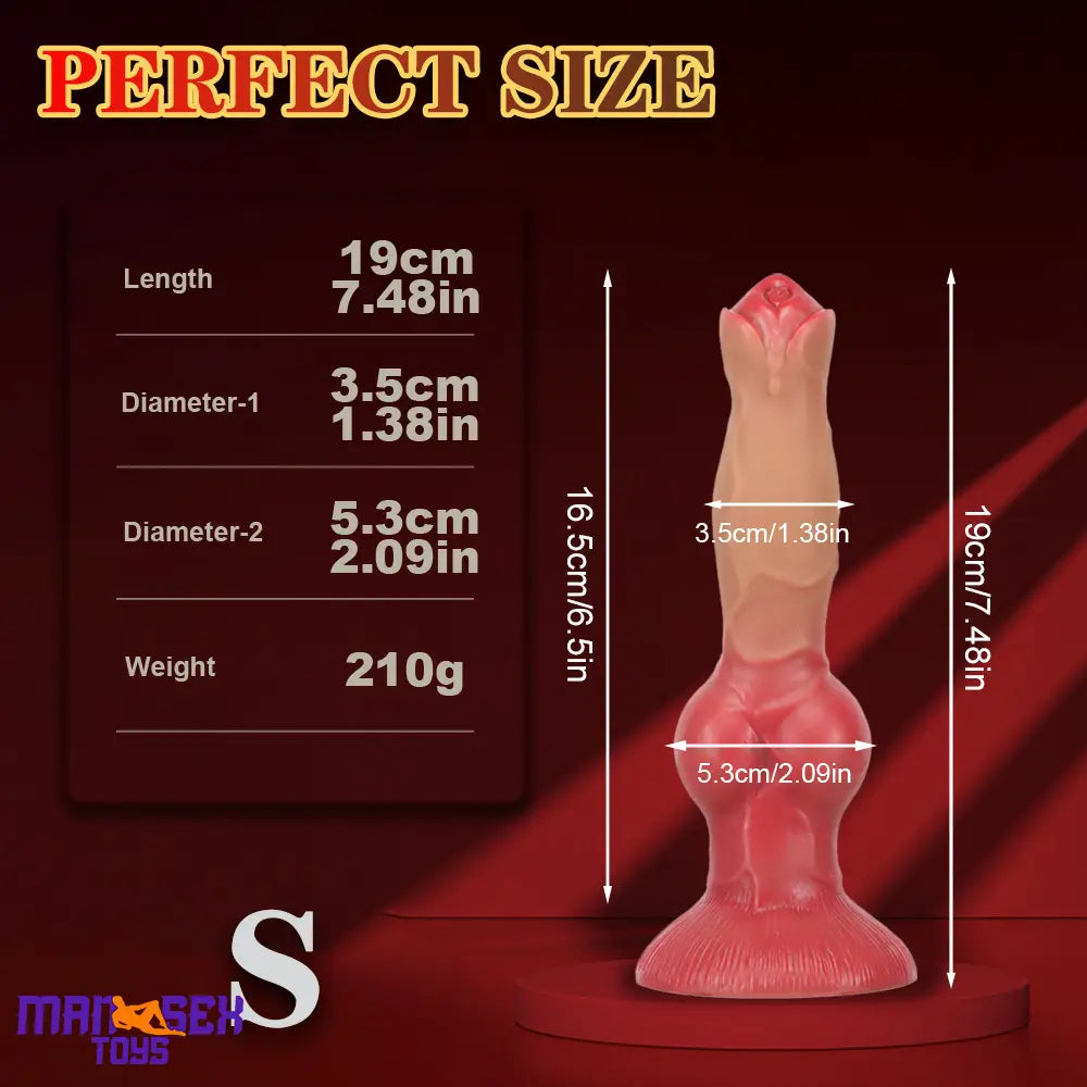 7.48in 9.45in 11.02in 12.99in Soft Animal Silicone Large Dog Knotted Dildo