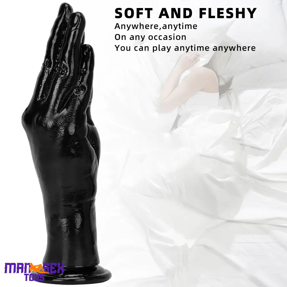 6.3in 8.66in 11.02in Women Using Big Black Thick Hands Fist Wide Dildo