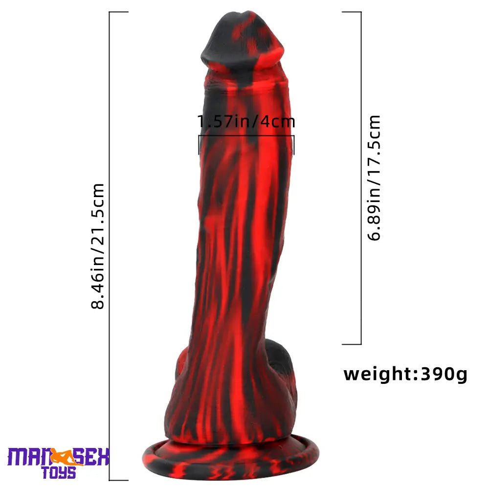 8.46in Premium Silicone Soft Mixed Color Dildo For Anal Sensory Masturbation