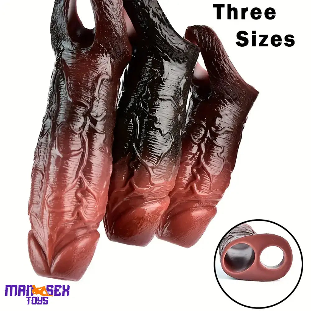 4.53in 5.24in 6.02in Silicone Soft Cock Ring Dildo Sleeve For Enlargement