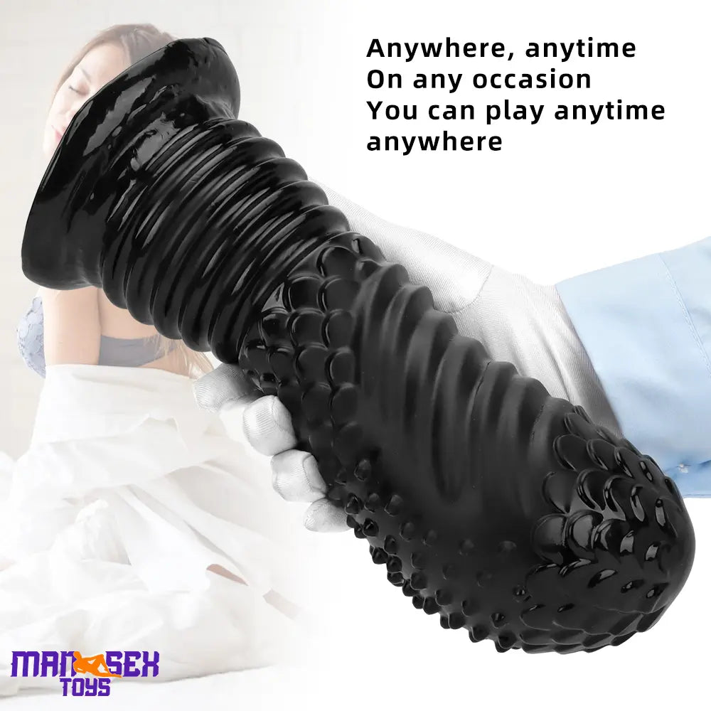6.1in 8.46in 10.43in Fantasy Black Large Dildo Butt Plug For Fist Sex Toy