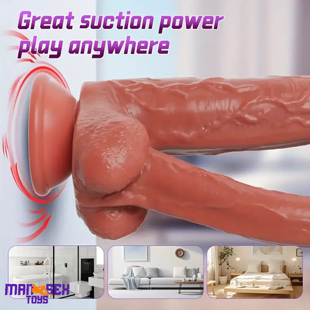 8.66in Realistic Double-Headed Flexible Silicone Soft Big Durable Cock Dildo