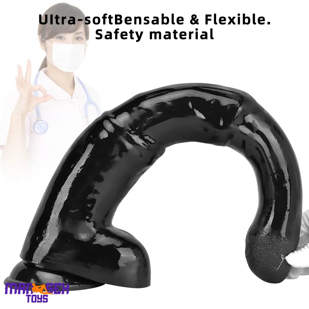 18.5in Extra Big Long Black Dildo Real BDSM Animal Horse Penis Sex Tool