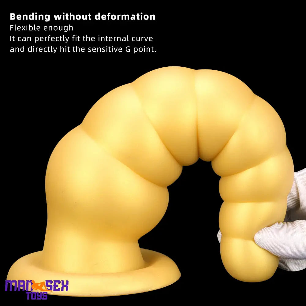 10.63in Soft Silicone Big Gold Butt Plug Dildo For Anal Expansion Orgasm