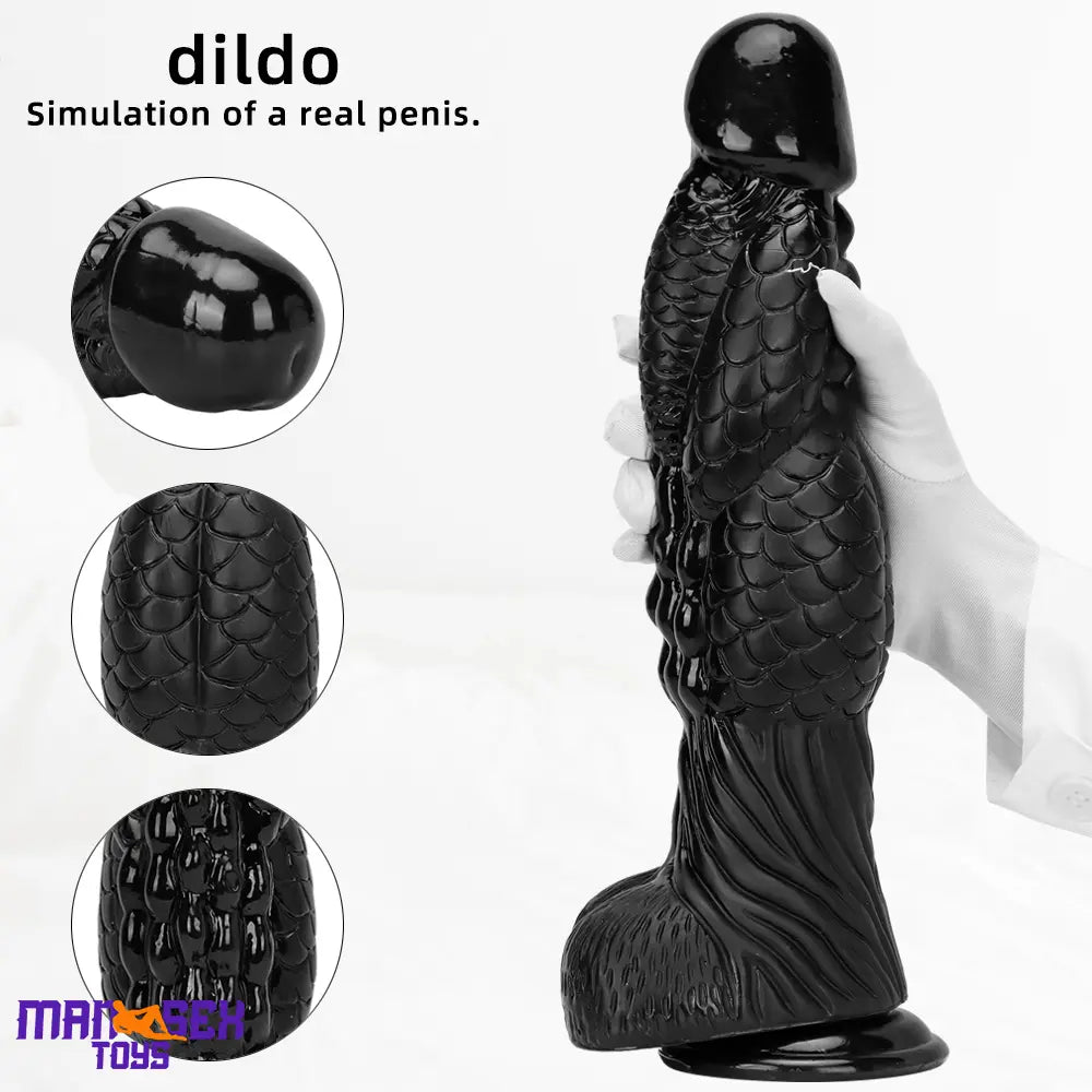14.56in Women Men Big Black Thick Long Dragon Odd Cock Monster Dildo