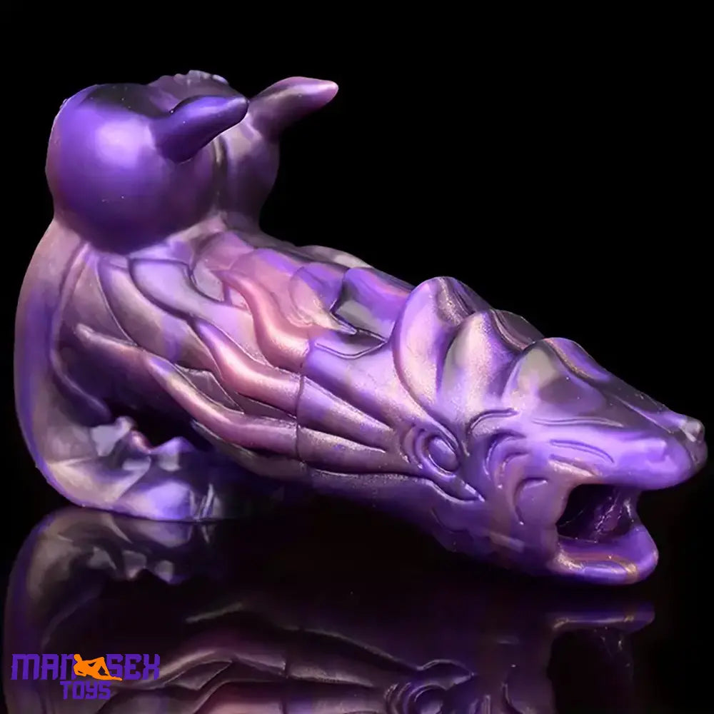 5.91in Liquid Silicone Dragon Fantasy Hollow Cock Ring Dildo Sleeve Sex Toy