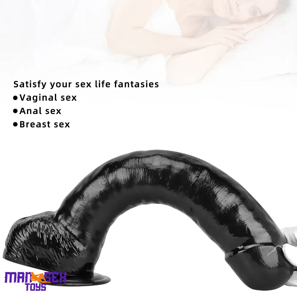 15.74in Extra Big Long Black Dildo Real BDSM Sex Toy For G spot Lover