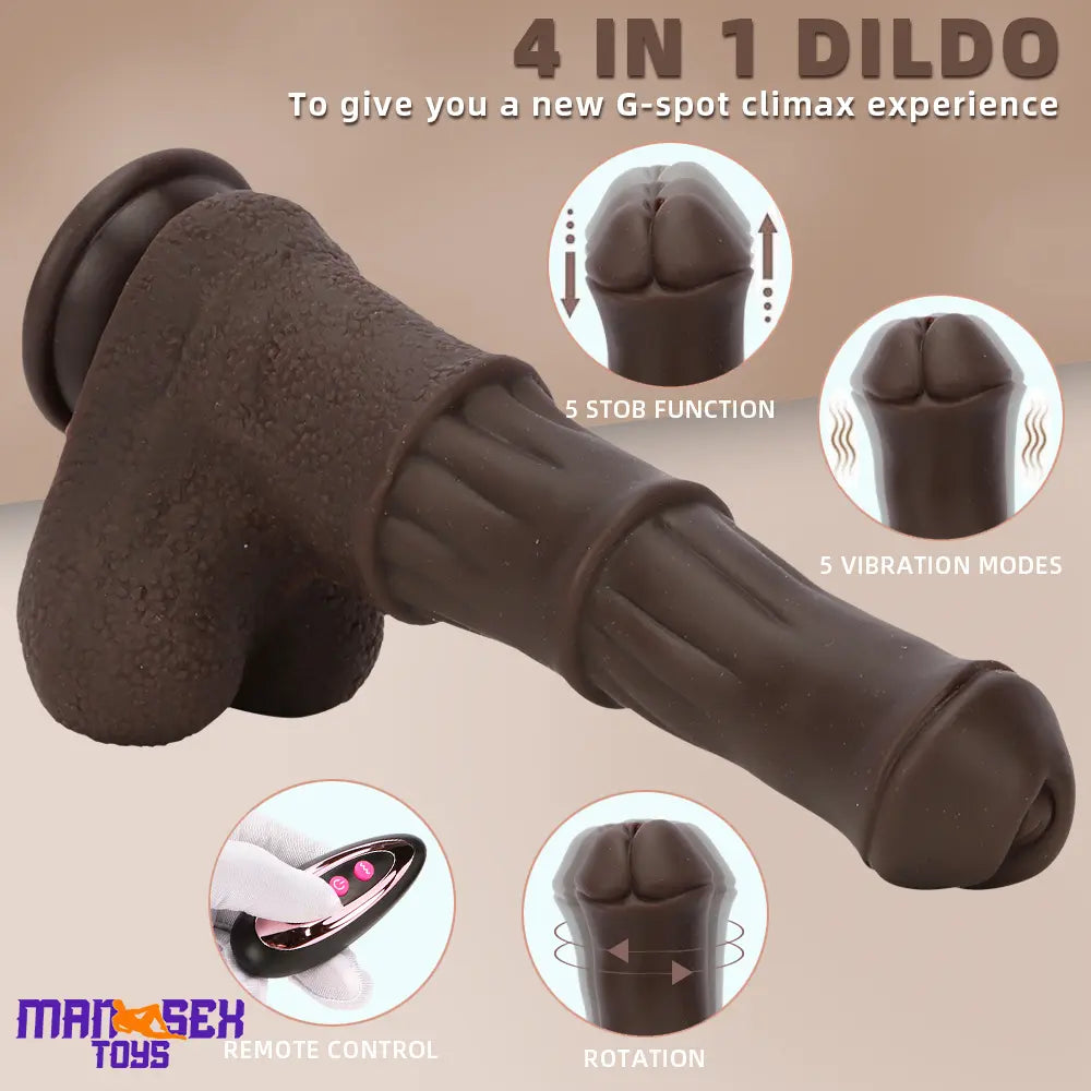 9.05in 4in1 Heating Thrusting Vibrating Rotation Remote Horse Sensory Dildo