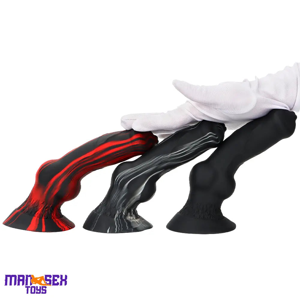 7.48in Silicone Soft Mixed Color Dog Cock Dildo For Sensory Sex Toy Orgasm