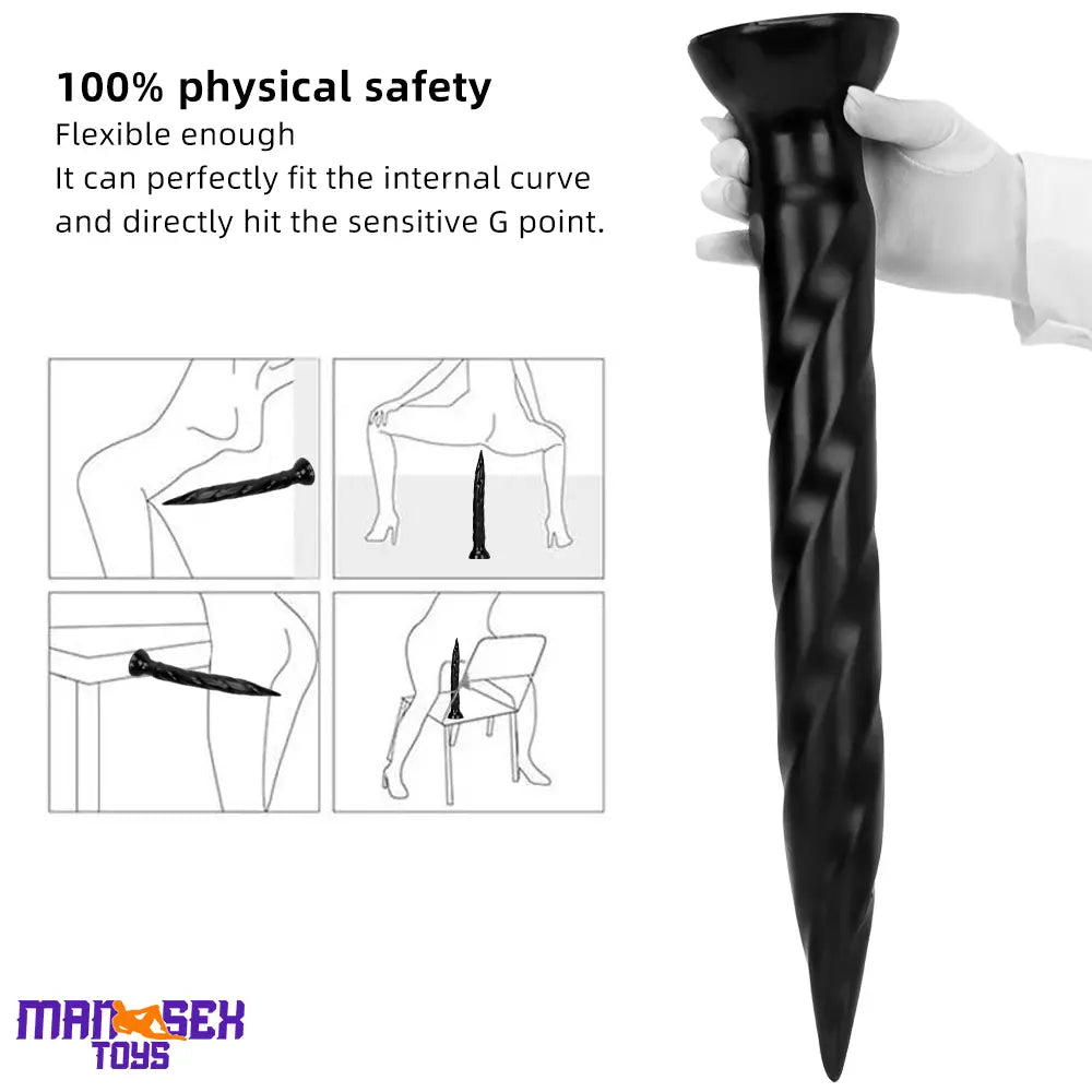 11.41in 14.56in 17.71in Super Large Long Thick Sharp Cock Butt Plug Dildo