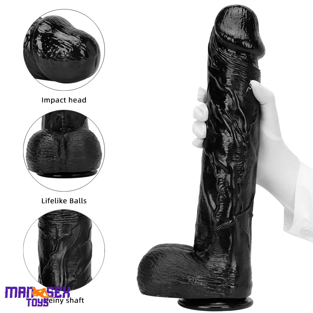 14.96in Women Men Big Black Thick Long Dildo Adult Sex Toy For Anus