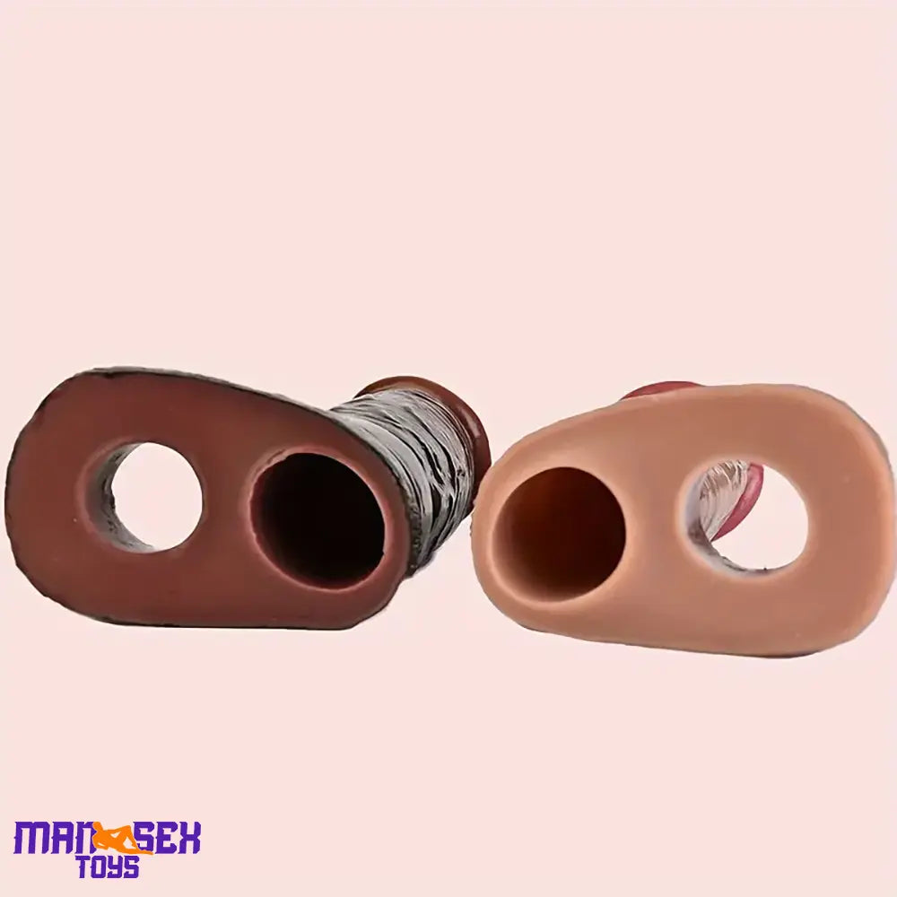 5.12in Silicone Soft Skin Feeling Cock Ring Dildo Sleeve For Delay Ejaculation