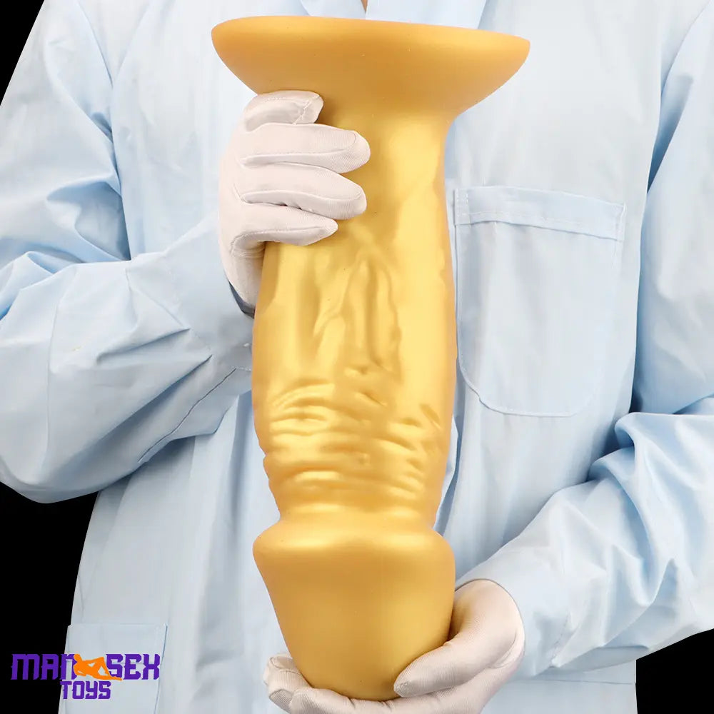 13.38in Super Long Big Silicone Soft Gold Durable Dildo With Suction Cup