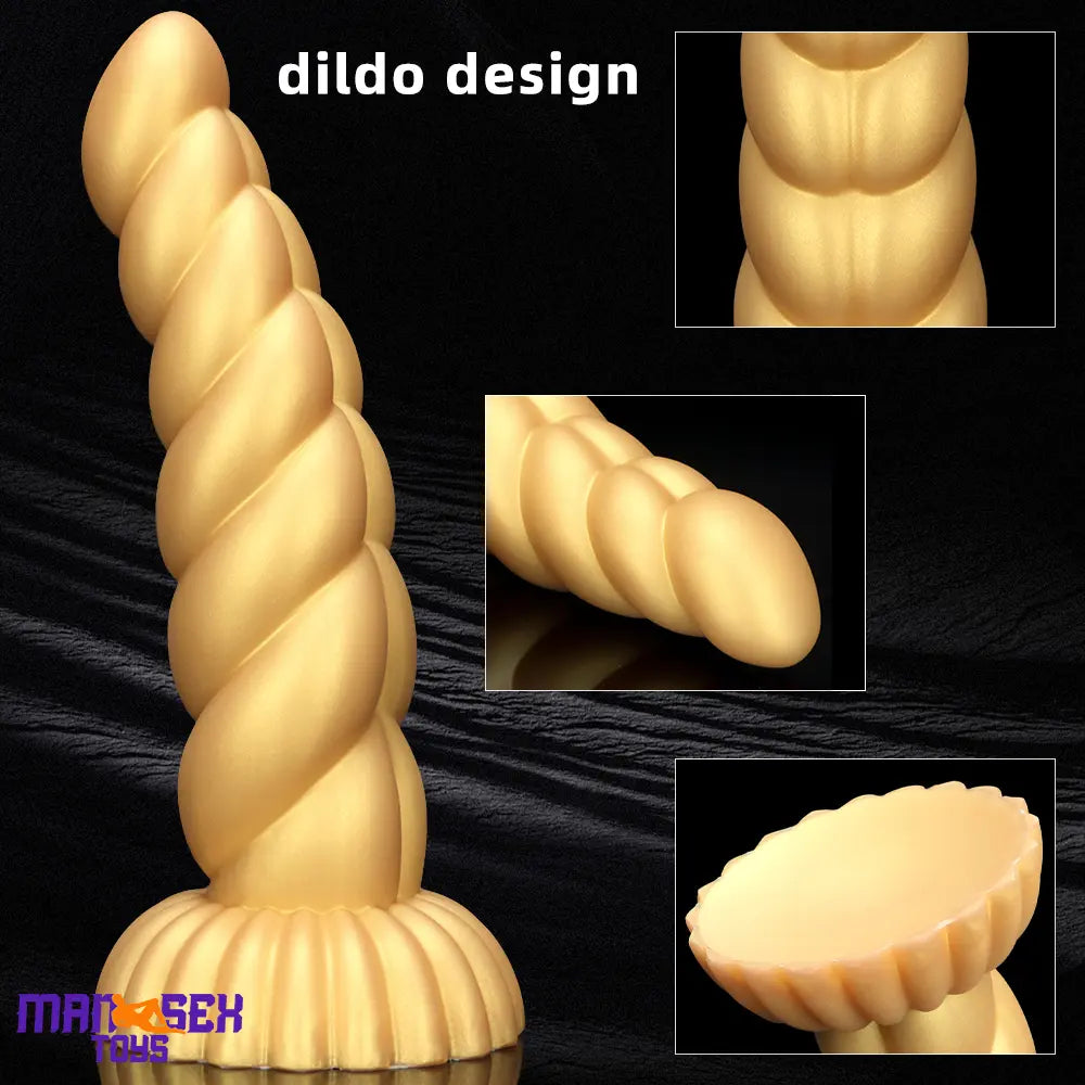 5.51in 7.87in 10.23in Gold Silicone Soft Fantasy Dildo For Anal Orgasm Cock