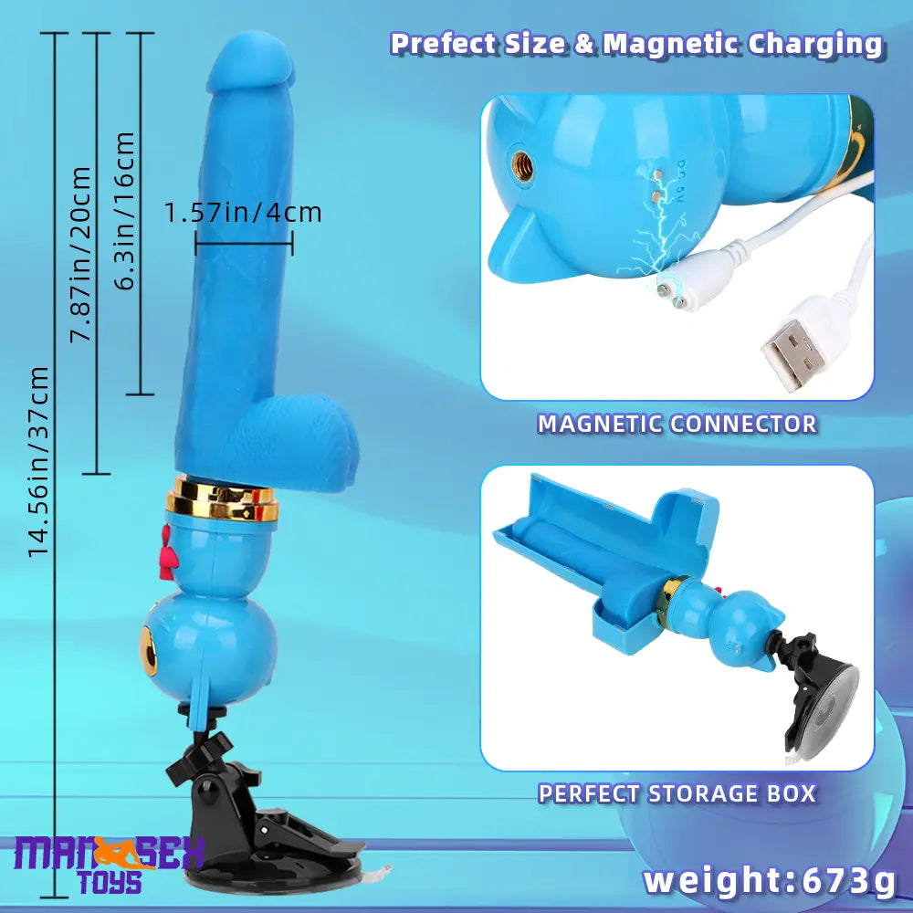 7.87in Cat Heating Thrusting Vibrating Automatic Dildo Gun Fucking Machine